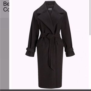 *NWT Express Belted Wrap Faux Wool Coat